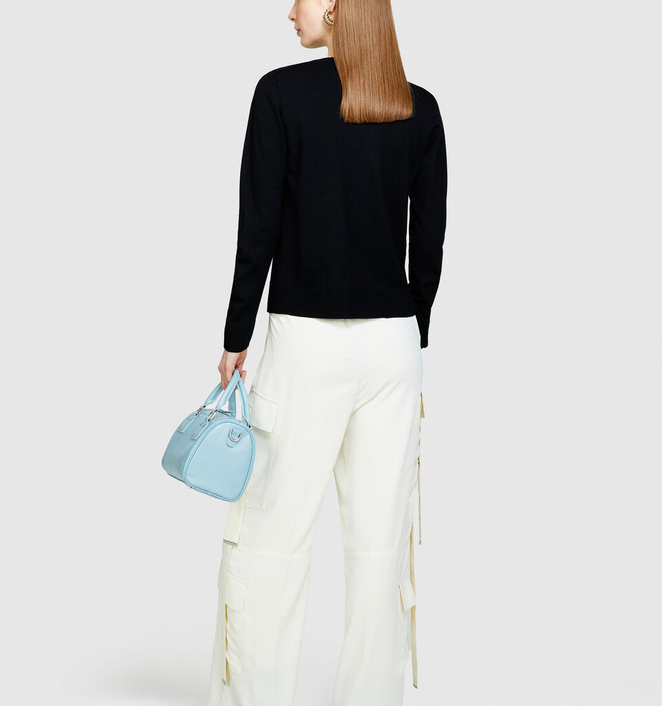 Solid colored sweater - women's crew neck sweaters - Black | Sisley image number 3